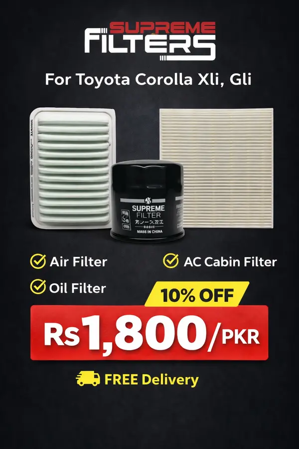 Toyota Corolla XLi GLI Air Oil Cabin Filter (BUNDLE OFFER) 