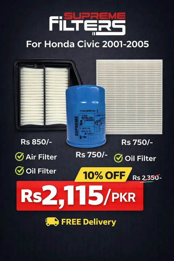 Honda Civic 2001-2005 Air Oil Cabin Filter (BUNDLE OFFER)