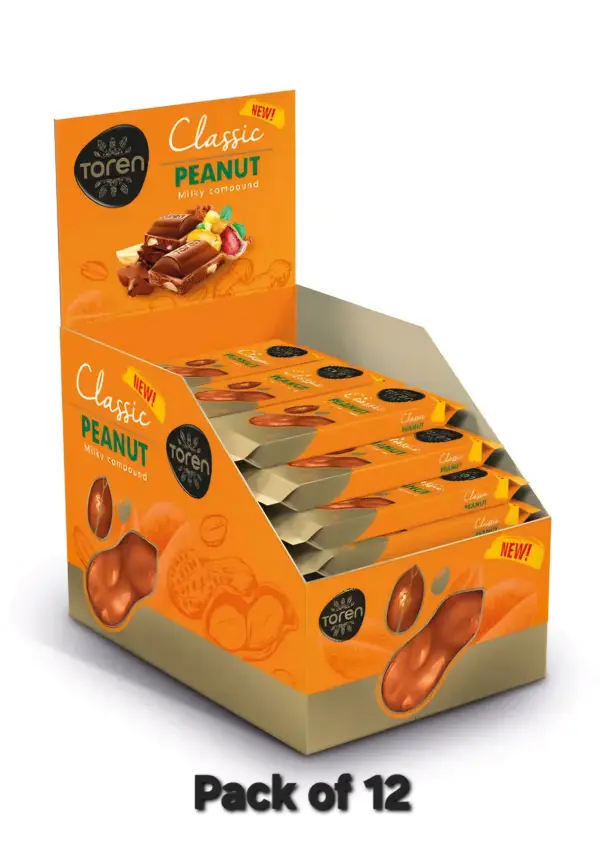 Toren Classic Peanut Milky Compound Chocolate Bar 45g Pack of 12