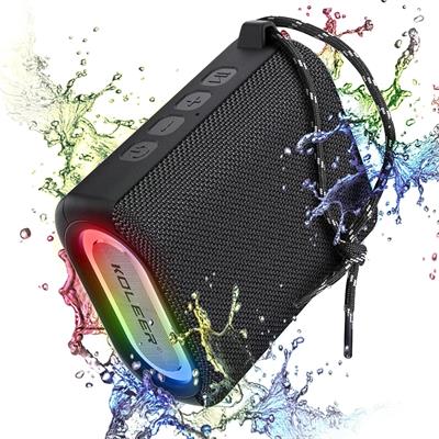KOLEER S31 Bluetooth Speaker Waterproof IPX7 with Lights, Portable Wireless Speakers with Bluetooth5.0, 10W Loud Stereo, Strong Bass, 30H Playtime, FM/AUX/Mic/TWS, for Home & Outdoor