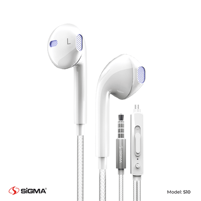 Sigma Stereo In-ear Earphones with Mic – S10