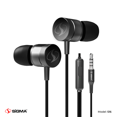 Sigma Premium Metal Casing In-ear Earphones with Mic – S16