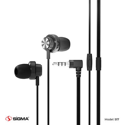 Sigma Metal Casing Stereo Sound In-ear Earphones with Mic – S17