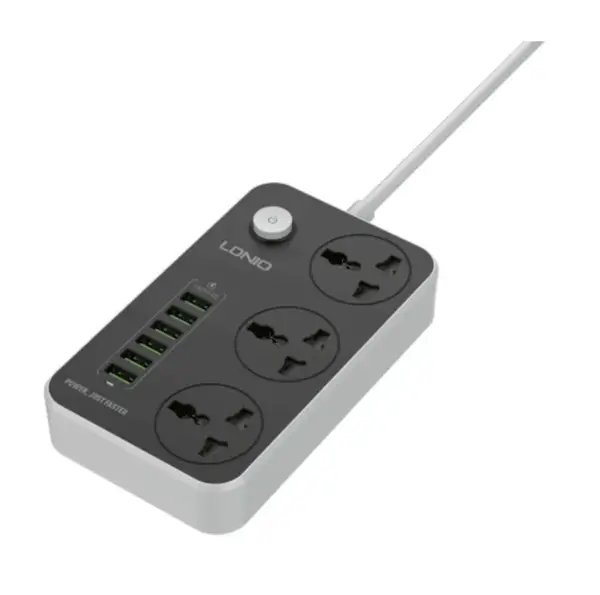 LDNIO SC3604 Power Strip | 3 Sockets & 6 USB Ports (2500W)