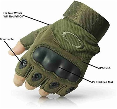 Gloves, Fingerless Combat Gloves with Hard Heads for Men, Airsoft, Paintball, Hiking, Motorcycle Gloves