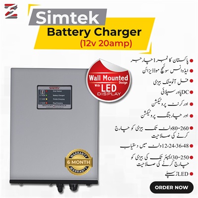 Simtek 12V 20AMP Automatic Battery Charger 