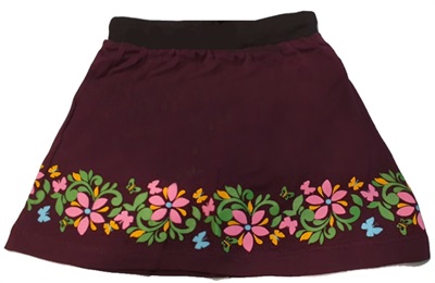 Floral Plum Skirt