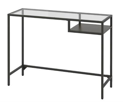 IKEA Laptop table, black-brown/glass100x36 cm