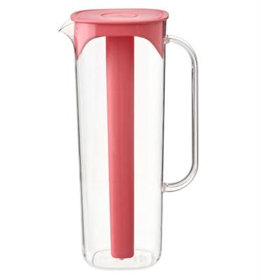 Jug with lid, Pink /transparent, 1.7 l