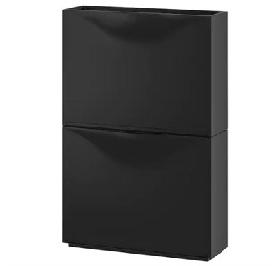 IKEA TRONES Shoe cabinet/storage,black/white 52x39 cm, 2 pack