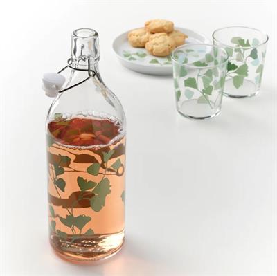 Bottle with stopper, glass/printed1 l