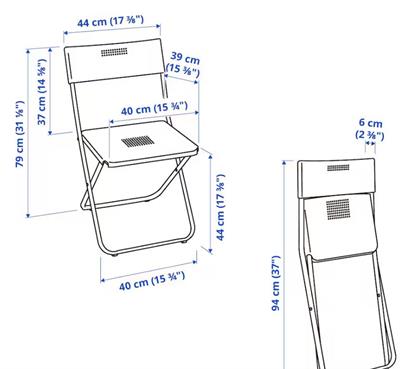 IKEA FEJAN Chair, outdoor, foldable white