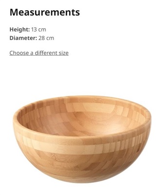 BLANDA MATT Serving bowl, bamboo, Height: 4 Diameter: 8 - IKEA