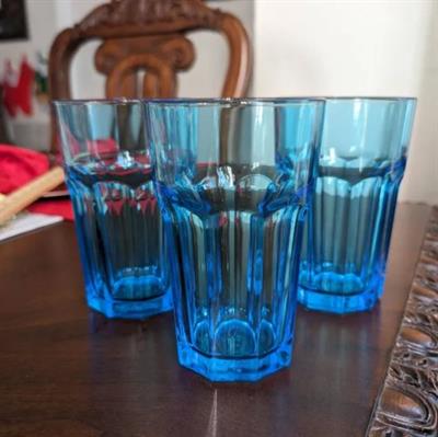 IKEA Glass set, blue, 35 cl ( set of 4)