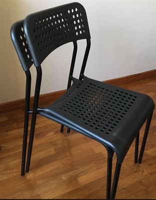 IKEA Adde Dotted  Chair, Black/white