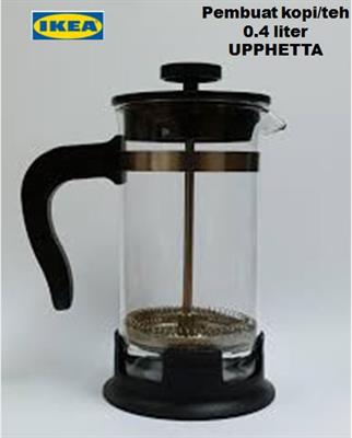 IKEA UPPHETTA Coffee/tea maker, glass, stainless steel, 0.4 l