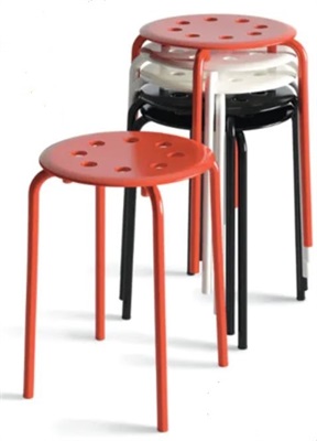 IKEA Dotted Stool, red/white45 cm