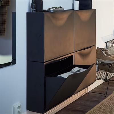 IKEA TRONES Shoe cabinet/storage,black/white 52x39 cm, 2 pack