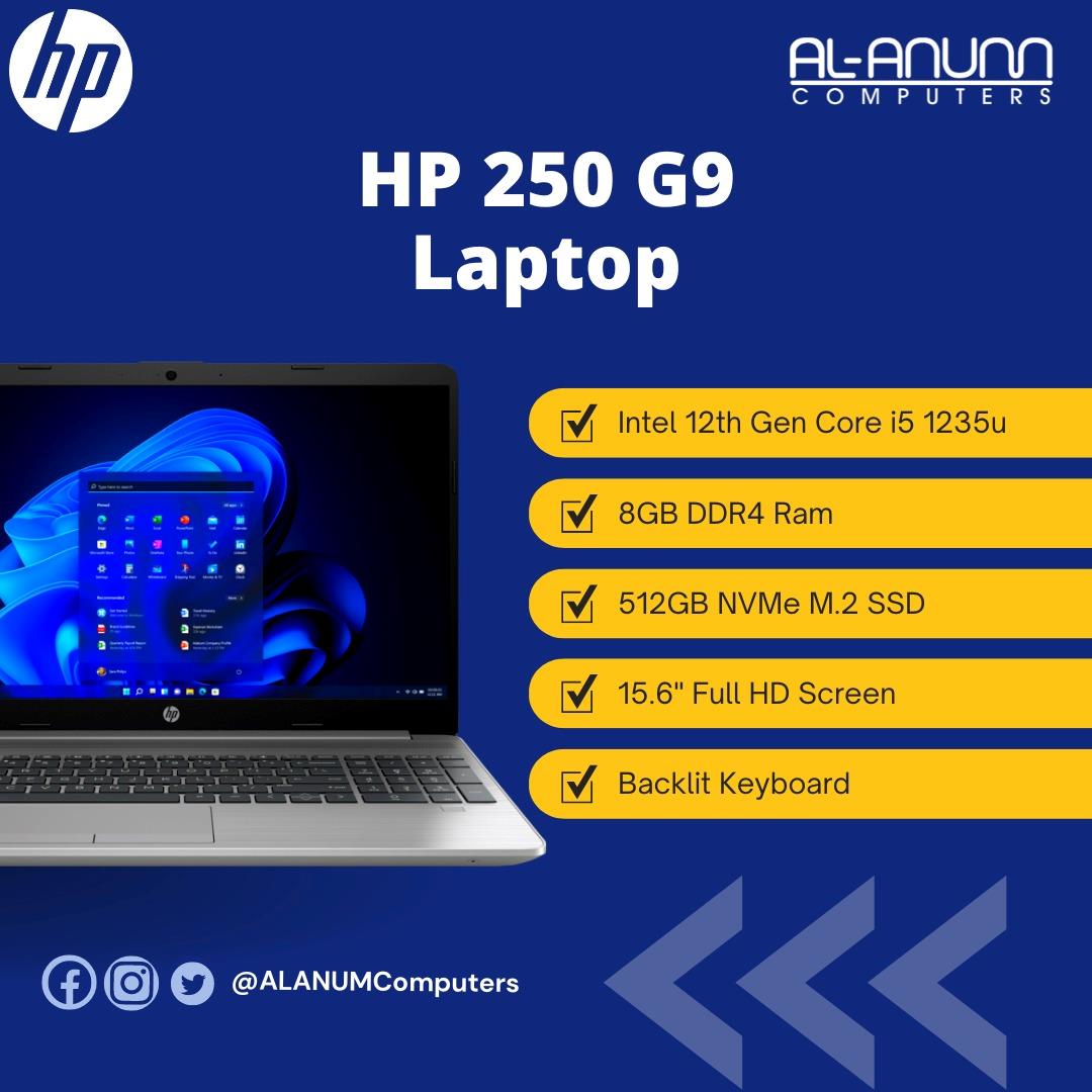 HP Notebook 250 G9, Ci5 12TH, 8Gb, 512GB SSD, 15.6" FHD, BL-K, Dos, Silver