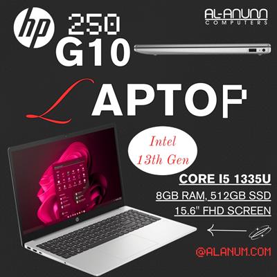 HP Notebook 250 G10, Ci5 13TH, 8Gb, 512GB SSD, 15.6" FHD IPS, Dos, Silver