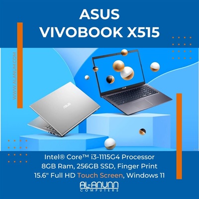 Asus VivoBook X515 Ci3 11TH, 8GB, 256GB SSD, 15.6 FHD TOUCH, FPR, W11, GREY