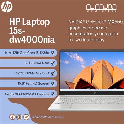 HP Notebook dw4000nia, Ci5 12TH, 8Gb, 512GB SSD, 15.6" FHD, nVidia 2GB MX 550, Dos, Silver