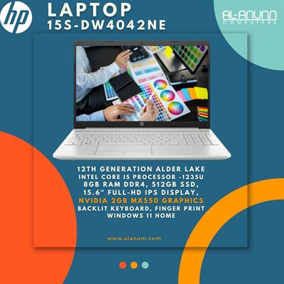 HP Notebook 15s-dw4042ne, Ci5 12TH, 8Gb, 512GB SSD, 15.6" FHD, BL-K, nVidia 2GB MX 550, FP, W11, Silver