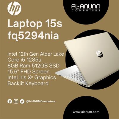 HP Notebook 15s-fq5294nia, Ci5 12TH, 8Gb, 512GB SSD, 15.6" FHD, BL-K, Dos, Pale Gold