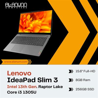 Lenovo IP Slim 3, Ci3 13TH-1305U, 8GB, 256GB-SSD, 15.6'' FHD, DOS - Arctic GREY