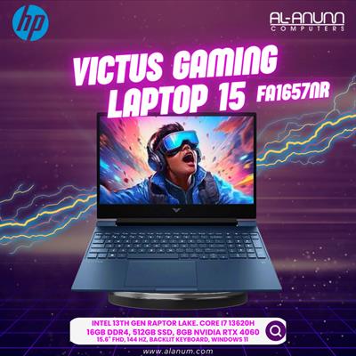 HP Victus Gaming Laptop 15-fa1657nr, Ci7 13th 13620H, 16GB Ram, 512GB SSD, RTX 4060 8GB, 15.6 FHD 144Hz, W11, P-Blue