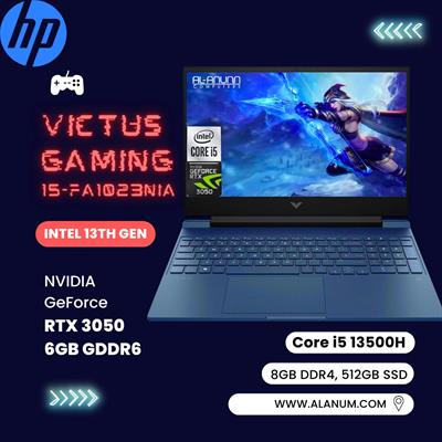 HP Victus Gaming Laptop 15 FA1023nia - Core i5 13th Gen 13500H, 8GB RAM, 512GB SSD, NVIDIA RTX 3050 6GB, 15.6" FHD 144Hz, DOS - Blue