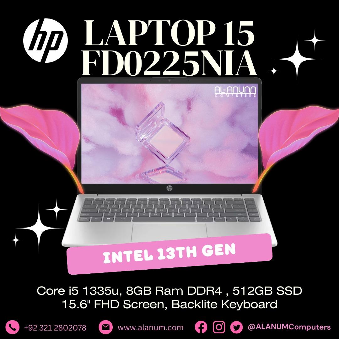 HP Notebook 15-FD0225NIA, Ci5 13TH, 8Gb, 512SSD, 15.6" FHD, BL-K, Dos, Silver