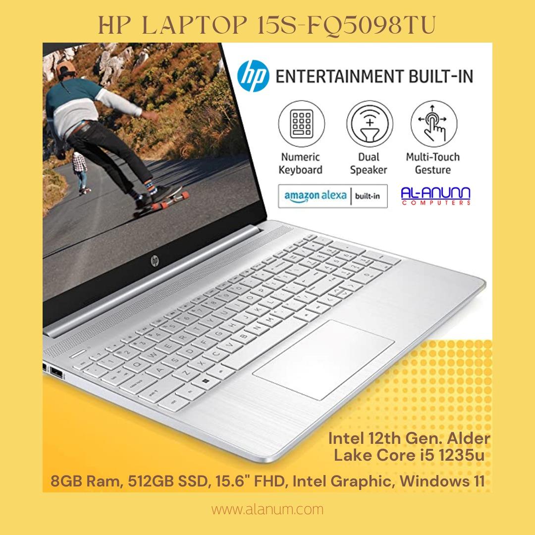 HP Notebook 15s-FQ5098TU, Ci5 12TH, 8Gb, 512GB SSD, 15.6" FHD IPS, W11, Silver