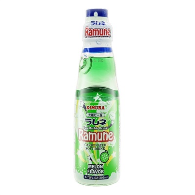 Japanese Snacks - Japanese Drinks - Ramune - Melon Flavor - 200ml