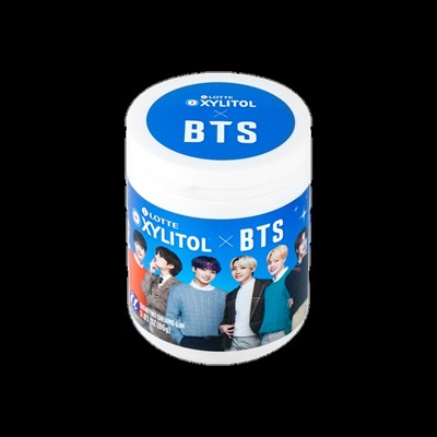 Korean Snacks - BTS - Xylitol Gum - Powermint Flavor - Blue - Korean Version - Sugar Free - 86G