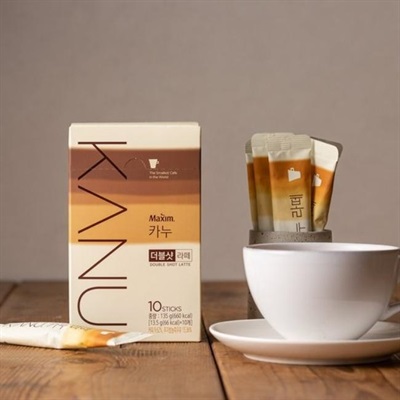 Korean Snacks - Korean Drinks - Maxim KANU Coffee - Double Shot Latte - 1 Stick 