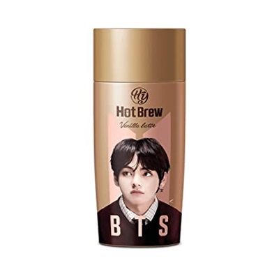 BTS - Hot Brew - Vanilla Latte - V - Taehyung - 270 ml (Empty Bottle with 2 Maxim Coffee Sticks) 