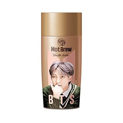 BTS - Hot Brew - Vanilla Latte - RM - 270 ml (Empty Bottle with 2 Maxim Coffee Sticks) 