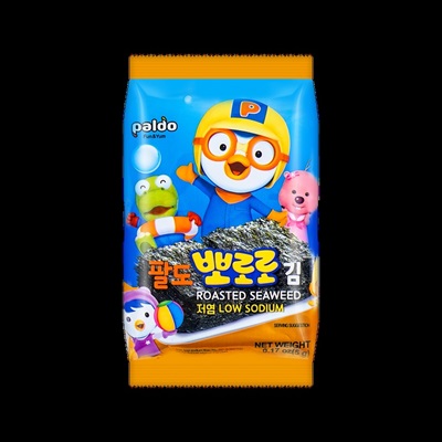 Korean Snacks - Pororo Roasted Seaweed Low Sodium - Kim - Gim - Nori - 5G - 1 Pack 