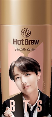 BTS - Hot Brew - Vanilla Latte - JHope - 270 ml (Empty Bottle with 2 Maxim Coffee Sticks) 
