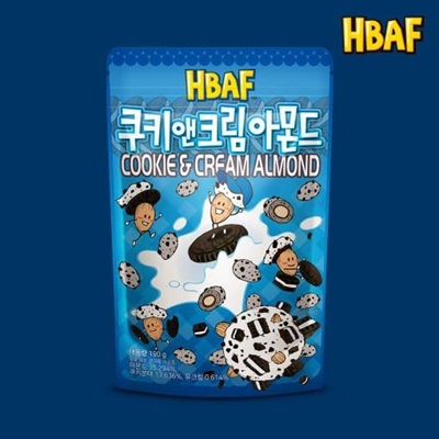 Korean Snacks - Coated Almonds - Cookie and Cream Almond - 190g