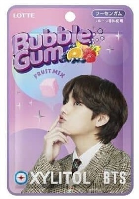 Korean Snacks - BTS - Xylitol Gum - V - Japanese Version - Sugar Free - 8.2g - Taehyung - Fruit Flavor 
