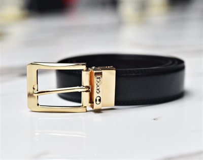  Rouge London Men's Italian Design Decent Gold Platted Buckle and Leather Belt