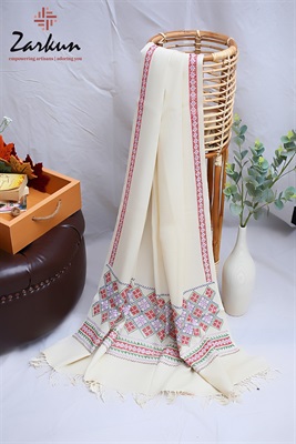Jasmeen - Cross Stitch Embrioded Wool Shawl