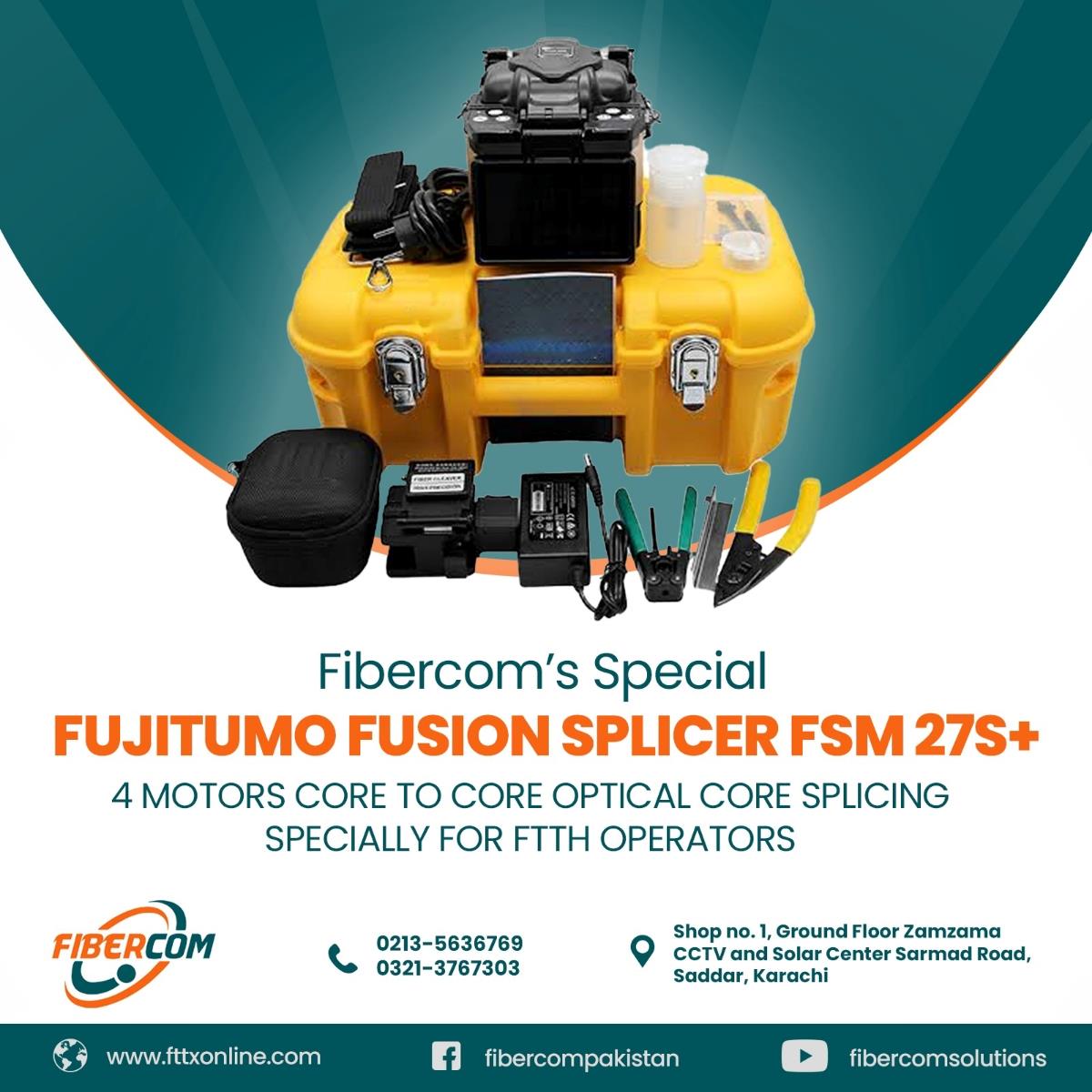 Fujitomo 4 motors fusion splicer FSM 27S+