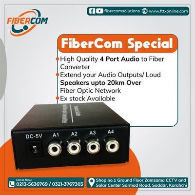 FiberCom 4 port audio to fiber converter