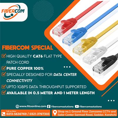 High Quality CAT6 Flat Type Patch Cord (0.5 & 1 Meter)