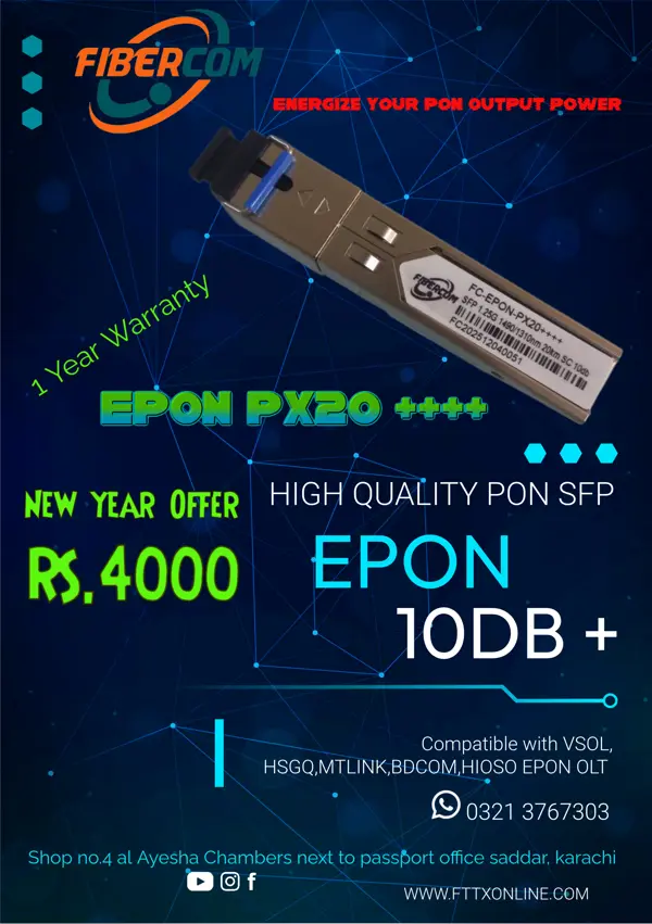 FiberCom Epon 10db pon sfp