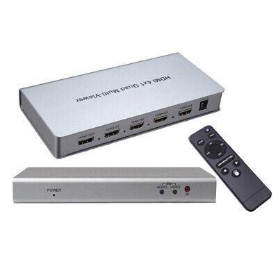 HDMI 4x1 1080P Quad Multiviewer Splitter with Seamless Switcher IR Control With Remort Control