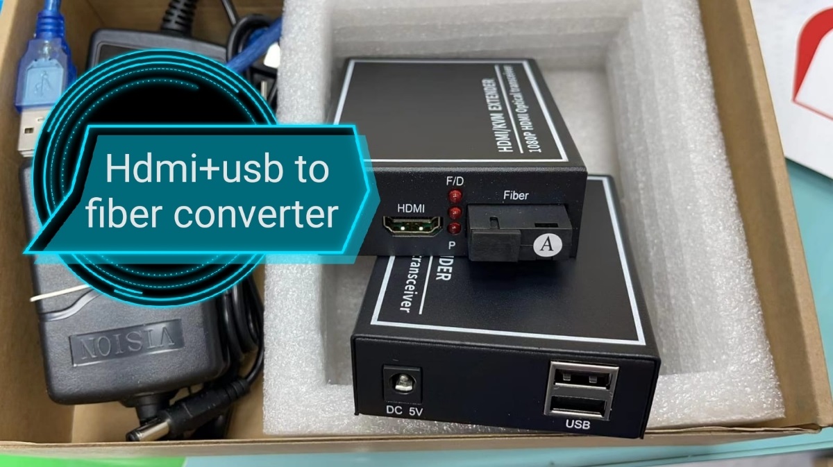 Hdmi+usb to fiber converter